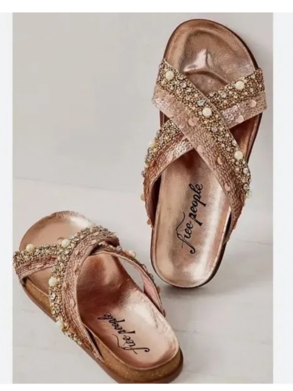 Free People Moon Child slides 37 New. Size 7 - Picture 4 of 5